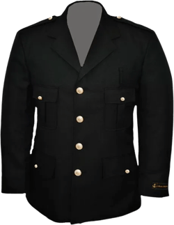 Anchor Uniform 210PY Men's Single Breasted Class A Dress Coat with Top Patch Pockets and Bottom Flaps - 100% Polyester