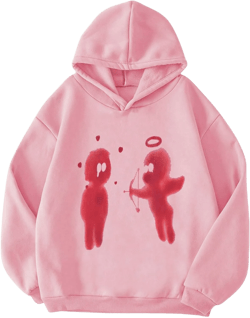 SweatyRocks Women's Sweatshirts Graphic Cartoon Print Hoodie Long Sleeve Drop Shoulder Pullover Top