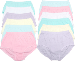 Cotton Classic Brief Panties with Rib Knit (12-Pack)