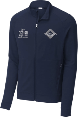 INK STITCH Men St560 Custom Embroidery Add Logo Texts Sport-Wick ® Flex Fleece Full-Zip Jackets Navy 4X-Large