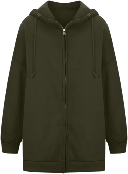 LFEOOST Womens Hoodies Full Zip Tunic Sweatshirts Fashion 2022 Winter Long Sleeve Solid Color Loose Hoodie Jacket with Pocket X-Large A#04 Army Green
