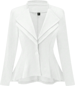 SHEIN Clasi Plus Size Women's Solid Color Lapel Flowy Hem Fitted Blazer