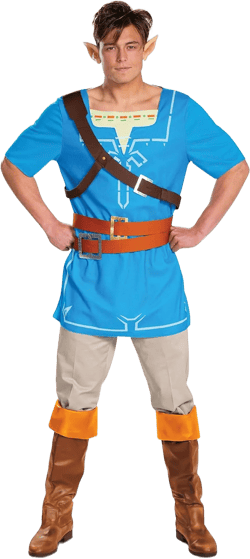 Link Costume for Men, Official Zelda Costume Tunic and Ears Outfit from Breath of the Wild Extra Large (50-52)