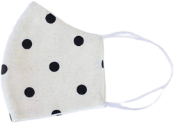 White & Oat Polka Dot Face Mask