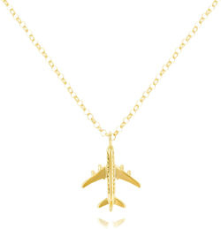 Gold Pendant Necklace for Women 14K Gold Plated Flower Mushroom Hummingbird Airplane North Star Charm Necklace with CZ Adjustable Chain Simple Statement Necklace Trendy Jewelry Gift for Women Men