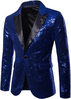 Maxer 【5sizes 6colors Mens One Button Sequin Dress Suit Jacket Party Festival Tuxedo Sport Coat