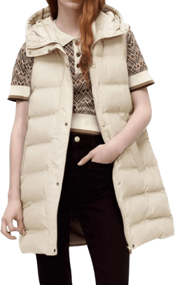 SCUSTY Womens Long Puffer Vest Sleeveless Coats Quilted Vests Outerwear Jackets with Hood
