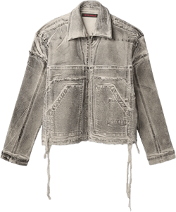 Ottolinger Oversized Denim Jacket (Cream/Black Paint)
