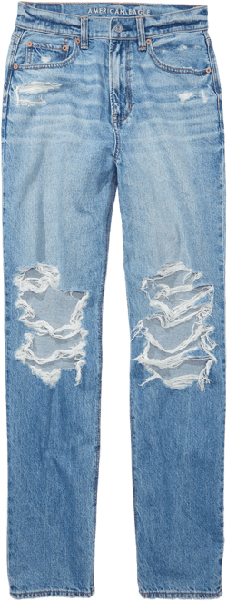 AE Strigid Ripped Highest Waist Baggy Straight Jean