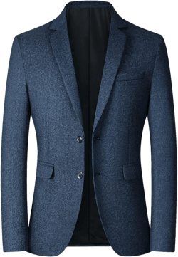 Mens Wool Blend Blazer Jacket Lightweight Herringbone Tweed Blazer Wedding Prom Dinner Two Button Casual Sport Suit Coat XX-Large J#navy
