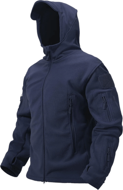 TACVASEN Mens Fleece Jacket Full Zip Tactical Hoodies Winter Coats Windproof Hoodies Warm Hunting XX-Large Navy