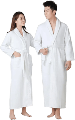 Terry Cloth Robes for Women Men's Bathrobes Shawl Collar Shower Bath Robes for Spa Hotel Quick Dry Kimono Towel Robe (Color : White Men, Size : L 170)