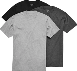 Stafford 3-Pack Men's Heavy Weight 100% Cotton Crew-Neck T-Shirt Black/Grey (Large)