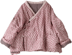 NFYM Unique Clothes for Women Quilted Jackets Linen Printed Irregular Vintage Winter Coats