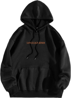 Love Like Jesus Graphic Christian Hoodies for Women Girls Oversized Long Sleeve Sweatshirts Drawstring Pockets Pullover Tops Large A48 Black