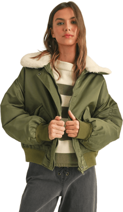 Fur Collared Bomber Jacket