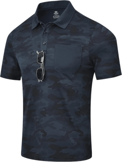 MoFiz Mens Camo Polo Golf Shirts Lightweight Dry Fit Pique Short Sleeve Collared Hiking T-Shirts Dry fit Activewear