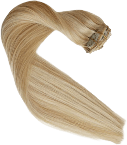 Real Hair Extensions Clip in Blonde Mix Highlighted Long Straight Extensions Human Hair Natural 20inch 70g 7Pcs Silky Comfortable Full Head For Black and White Women