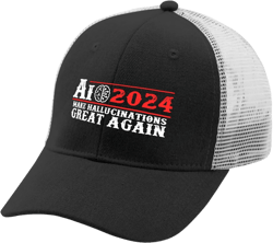 Funny Hats Ai 2024 Make Hallucinations Great Again Hats and Funny Summer Hat and Funny Cowboy Hat and One Size Allblack