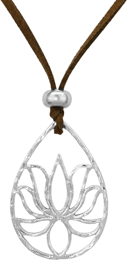 POMINA Gold Silver Circle Pendant Long Necklace Vintage Fall Statement Sweater Long Necklace for Women Men, Adjustable Lotus_Silver-Brown