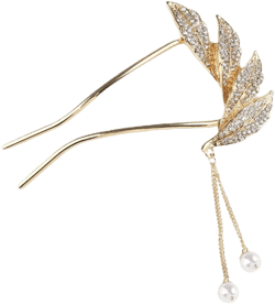 Golden Wing Tassel U-shaped Hairpin Ball Head Hair Curler Forks Hairstyle Chignon Hairpin for Women and Girls