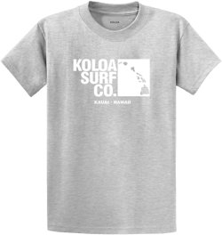 Koloa Surf Archipelago Heavyweight Cotton Tee Reg, Big and Tall Sizes Large Ash / White