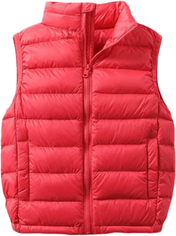 SK Studio Boys Girls Lightweight Down Vest Winter Sleeveless Puffer Jacket for Kid 5-6 Years Red