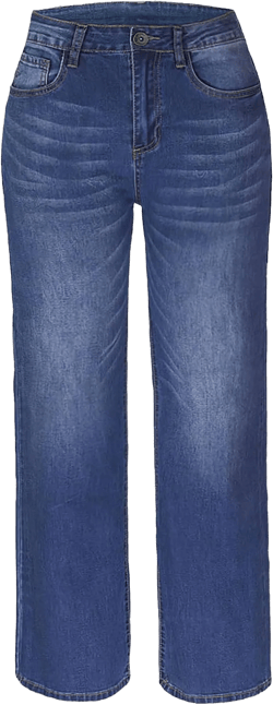 Atditama Wide Leg Jeans for Women Mid Rise Straight Leg Bootcut Stretchy Relaxed Boyfriend Mom Jeans Blue US 16