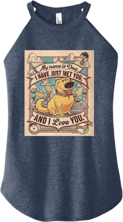 Disney Up - My Name is Dug - Juniors High Neck Tank Top