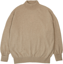 MASSTARD - DAILY HIGH NECK SWEATER- BEIGE