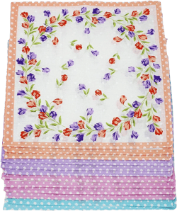 Women Handkerchief women Hankies 100% Cotton Soft Cloth Napkin Vintage Floral Print Ladies Hankies Gift Floral Design 60