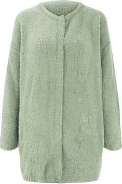 Miyaomn Trendy Fall Wool Long Cardigan Sweater for Women Oversized Winter Warm Soft Crewneck Button Down Knitted Coat Outwear Green XX-Large