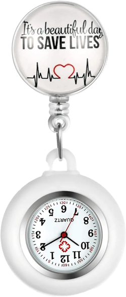 Avaner Retractable Nurse Watch, Clip On Lapel Fob Watch, Silicone Nurse Watch, Pocket Watch for Women and Men