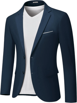MY'S Men's Slim Fit Blazer, Two Button Casual Lightweight Jacket, Sport Coat for Daily X-Large Deep Blue