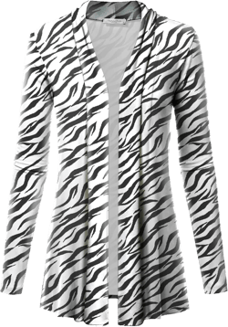 Women's Casual Lightweight Open Front Cardigans with Pockets and Formal Thin Kimono Duster Sweater Cardigan Small Zebra-ivory