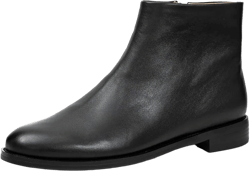 Women's Minimalist Leather Ankle Boots 8 Black