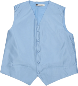 Antonio Ricci Mens Formal Textured Tonal Solid Color Satin Tuxedo Formal Vest Only Large Baby Blue