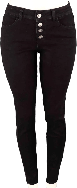 Jack David /Handcrafted Women's Plus Size Stretch Premium Blue Black Denim Jeans Slim Bootcut Skinny Pants 20 Pasion Black High Waisted F070