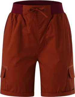 Viatabuna Hiking Cargo Shorts for Women Casual Summer High Waisted Drawstring Bermuda Shorts Knee Length Shorts with Pockets Small Wine Red