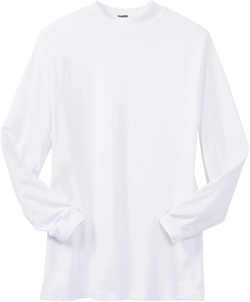 KingSize Men's Big & Tall Mock Turtleneck Long-Sleeve Cotton Tee 8X-Large Big White