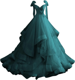Layered Ruffles Tulle Formal Prom Dress Spaghetti Straps Evening Ball Gown V Neck Bow Princess Quinceanera Dresses Teal 16 Plus