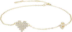 DS Heart Anklet for Women s925 Sterling Silver 14K Gold Plated Beach Dainty Cute Tiny Adjustable Anklets Extremely Simple Style Jewelry Gifts for Mom Wife-Gold Heart : Clothing, Shoes & Jewelry