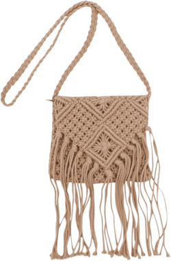 RARITYUS Women Cotton Crochet Tassel Crossbody Bag Handwoven Bohemian Shoulder Handbag Summer Beach Purse Pink