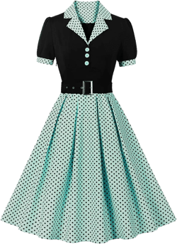 Vintage Rockabilly Swing Dress for Women 1950s Short Sleeve Tie Midi Dress Cocktail Party Evening Prom Gown Dresses : Clothing, Shoes & Jewelry