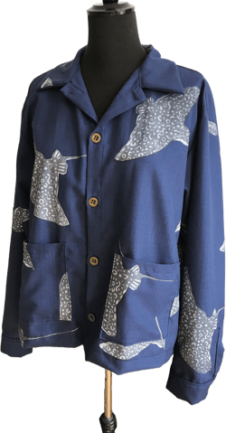 Navy Spotted Eagle Ray Jacket Large