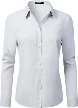 jonivey Women's Stain-Shield Water-Repellent Long Sleeve Business Wrinkle-Free Soft Workwear Casual Button Down Dress Shirts