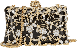 Evening Bag Clutch Purses for Women Rhinestones Purse Sparkling Party Shoulder Handbag Wedding Bag with Chain Black