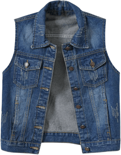 Jean Vest Top for Women Plus Size Sleeveless Button Down Denim Jacket Summer Casual Cropped Waistcoat with Pockets