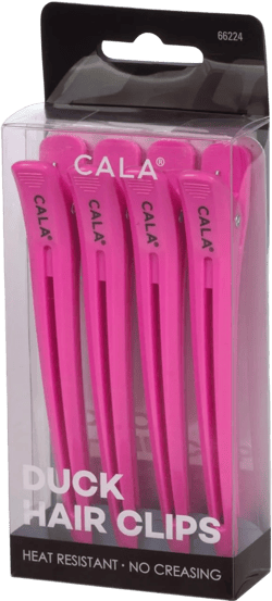 Cala Hot pink duck hair clips 4 count, 4 Count