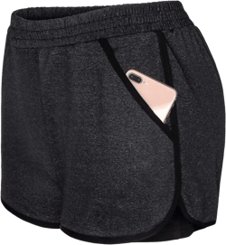 Blevonh Womens 2 in1 Running Athletic Workout Yoga Shorts with Pockets S-XXXL